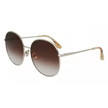 Victoria Beckham VB224S-702 Sieviešu saulesbrilles Zelts/Havana Brūns gradients 59mm
