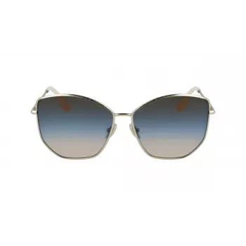 Victoria Beckham VB225S-734 Sieviešu lielizmēra kvadrātveida saulesbrilles - Havana acetāta rāmis ar brūniem gradienta lēcām - 59mm