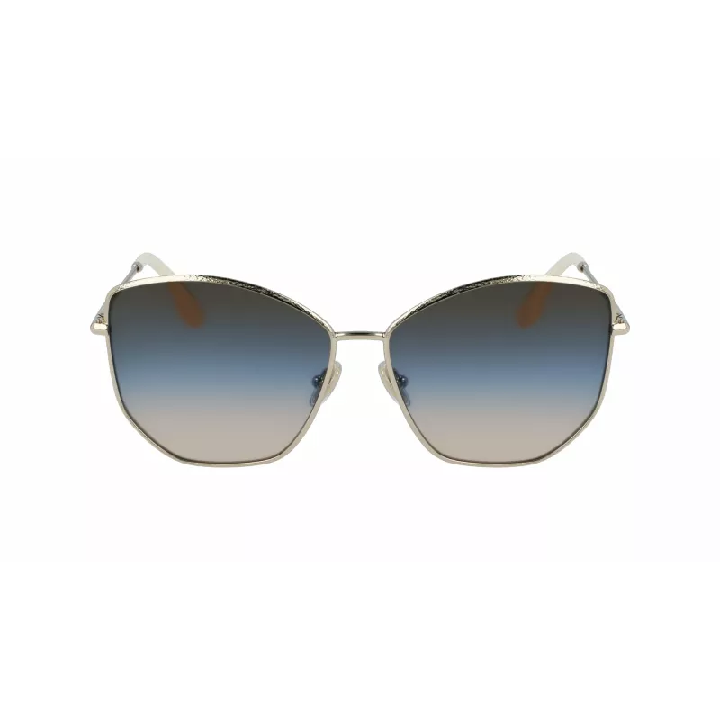 Victoria Beckham VB225S-734 Sieviešu lielizmēra kvadrātveida saulesbrilles - Havana acetāta rāmis ar brūniem gradienta lēcām - 59mm