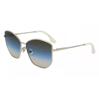 Victoria Beckham VB225S-734 Sieviešu lielizmēra kvadrātveida saulesbrilles - Havana acetāta rāmis ar brūniem gradienta lēcām - 59mm