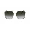 Victoria Beckham VB234S-700 Sieviešu lielizmēra kvadrātveida saulesbrilles, zelta rāmis, brūnas lēcas, 59 mm
