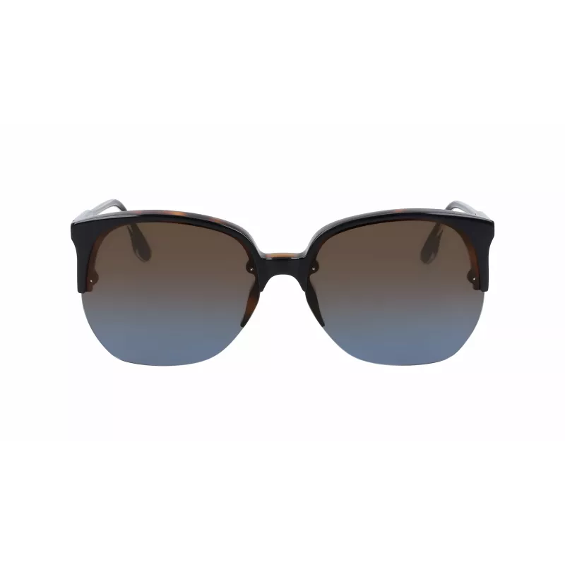 Victoria Beckham VB617S-005 Sieviešu lielizmēra kvadrātveida saulesbrilles, spīdīgi melns rāmis, pelēkas lēcas, 63/15/140 mm