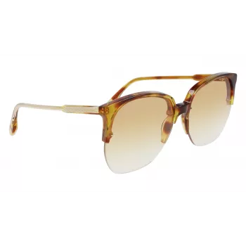 Victoria Beckham VB617S-222 Sieviešu lielizmēra tauriņveida saulesbrilles Havana acetāts Brūns gradients