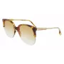 Victoria Beckham VB617S-222 Sieviešu lielizmēra tauriņveida saulesbrilles Havana acetāts Brūns gradients