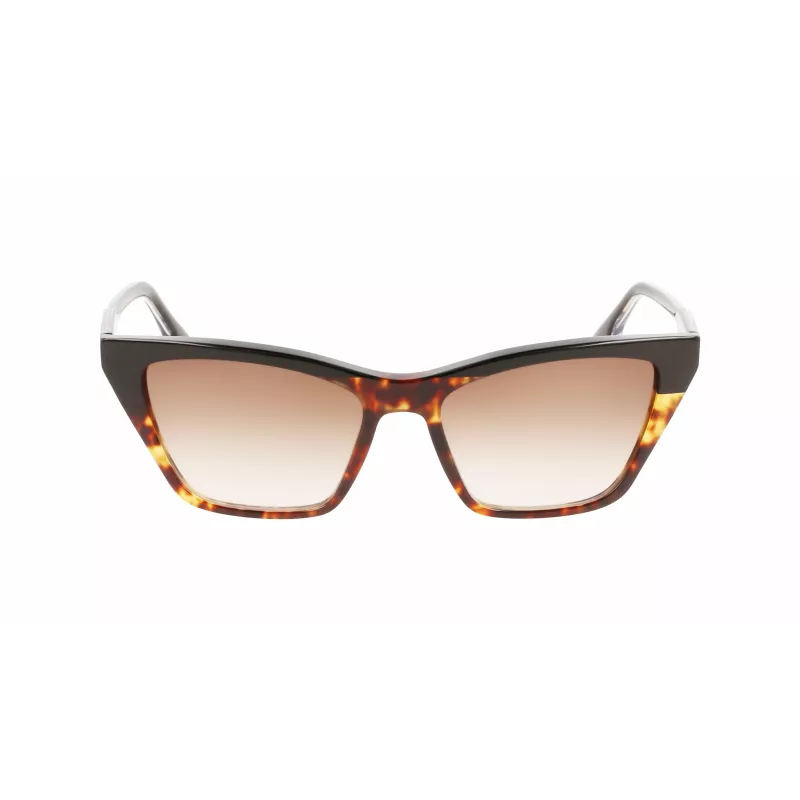 Victoria Beckham VB638S-005 Sieviešu kvadrātveida acetāta saulesbrilles - Melns rāmis, pelēks gradients stikls 55/17/140 mm