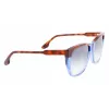 Victoria Beckham VB639S-418 Sieviešu lielizmēra kvadrātveida saulesbrilles - tumši zils acetāta rāmis ar pelēkiem gradienta stikliem