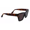 Victoria Beckham VB646S-001 Sieviešu kvadrātveida saulesbrilles - Melns acetāta rāmis ar pelēkām polikarbonāta lēcām - 55/18/145 mm