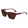 Victoria Beckham VB661S5716610 Sieviešu kvadrātveida acetāta saulesbrilles - Sarkanā Havana 57mm