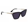 Victoria Beckham VB663S-001 Sieviešu saulesbrilles - Melns acetāta rāmis, Pelēkas polikarbonāta lēcas, 57/15/140 mm