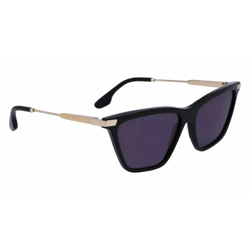 Victoria Beckham VB663S-001 Sieviešu saulesbrilles - Melns acetāta rāmis, Pelēkas polikarbonāta lēcas, 57/15/140 mm