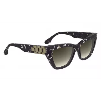 Victoria Beckham VB668S5516010 Sieviešu kvadrātveida saulesbrilles - Melns acetāta rāmis, Pelēkas CR-39 lēcas, 55 mm