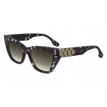 Victoria Beckham VB668S5516010 Sieviešu kvadrātveida saulesbrilles - Melns acetāta rāmis, Pelēkas CR-39 lēcas, 55 mm