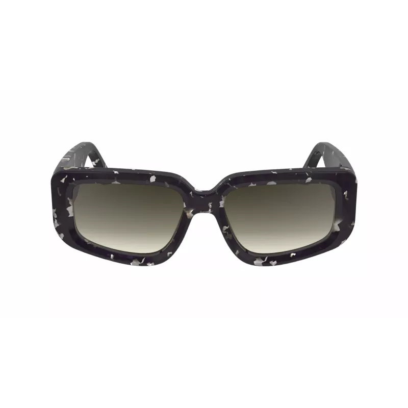 Victoria Beckham VB670S-010 Sieviešu lielizmēra kvadrātveida saulesbrilles, melns acetāts, pelēka lēca, 54 mm