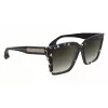Victoria Beckham VB672S5715010 Sieviešu lielizmēra kvadrātveida saulesbrilles - Melns acetāta rāmis, Pelēkas polikarbonāta lēcas, 57/15/140 mm