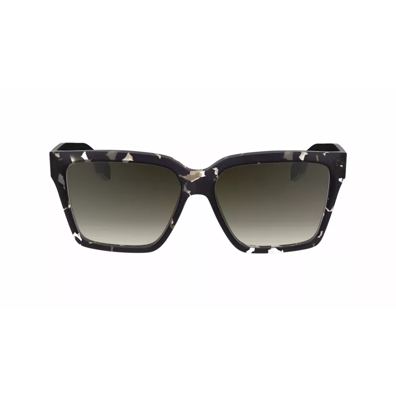 Victoria Beckham VB672S5715010 Sieviešu lielizmēra kvadrātveida saulesbrilles - Melns acetāta rāmis, Pelēkas polikarbonāta lēcas, 57/15/140 mm