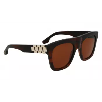 Victoria Beckham VB675S5220227 Sieviešu lielizmēra kvadrātveida saulesbrilles, tumši Havana, gradienta pelēkas lēcas, 52mm