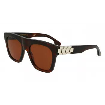 Victoria Beckham VB675S5220227 Sieviešu lielizmēra kvadrātveida saulesbrilles, tumši Havana, gradienta pelēkas lēcas, 52mm