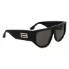 Victoria Beckham VB676S 5514001 Sieviešu kvadrātveida saulesbrilles Melns acetāts Tumši pelēka lēca 55/14/145 mm UV400