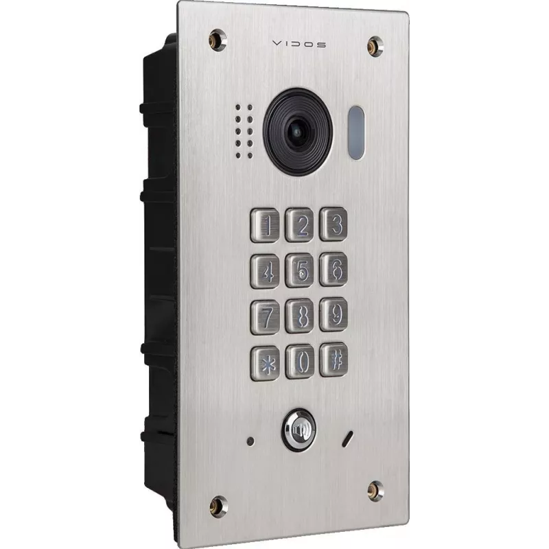 VIDOS DUO S1411D Durvju stacija - Full HD 1080p, 2-vadu, IP65, Sudraba
