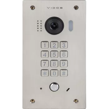 VIDOS DUO S1411D Durvju stacija - Full HD 1080p, 2-vadu, IP65, Sudraba