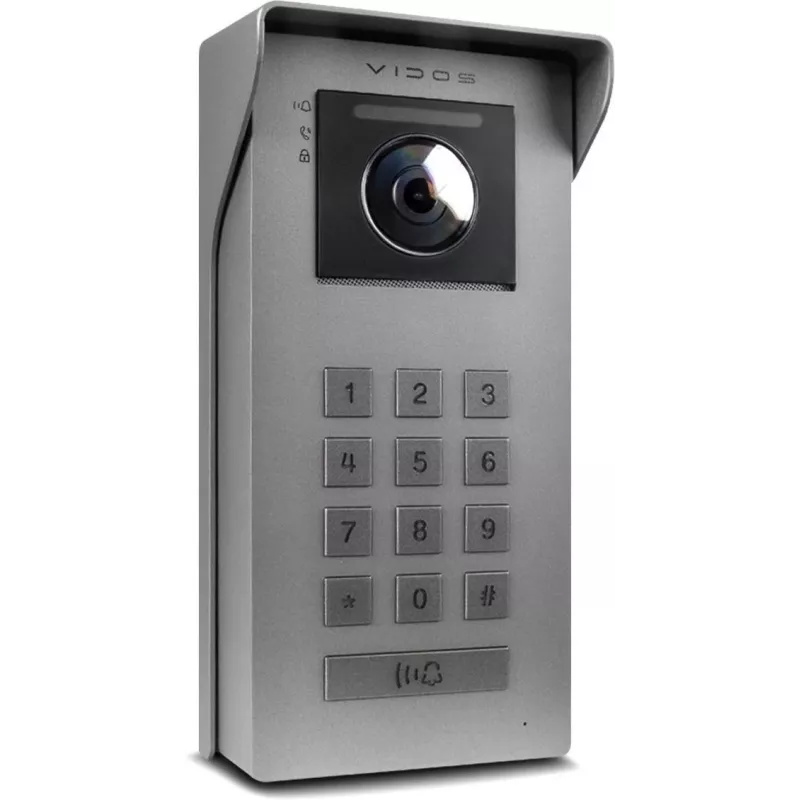 VIDOS IPX S100 Āra panelis IP video durvju stacija 2MP 1080p PoE Wi-Fi Melna