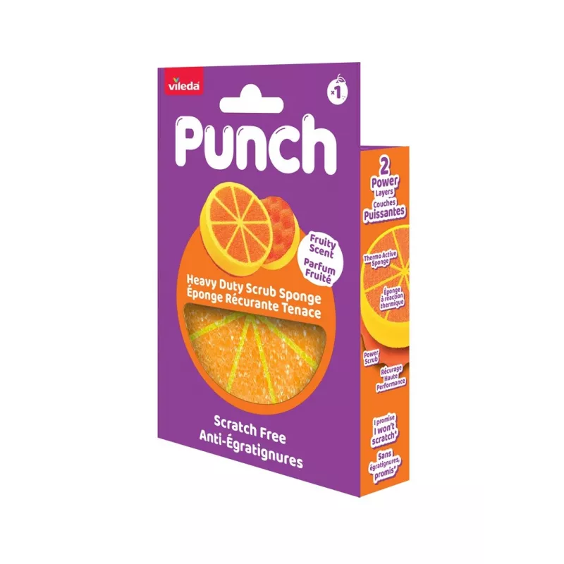 Vileda Punch Strong oranžs skrāpēšanas sūklis, 1 gabals