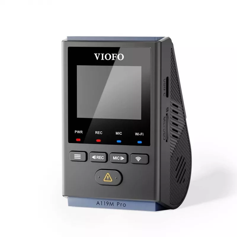 VIOFO A119M Pro 2K QHD Dash Camera ar Sony STARVIS 2 IMX675, iebūvētu GPS un Wi-Fi, superkondensatoru, 140° skata leņķi, 1,5 collu displeju