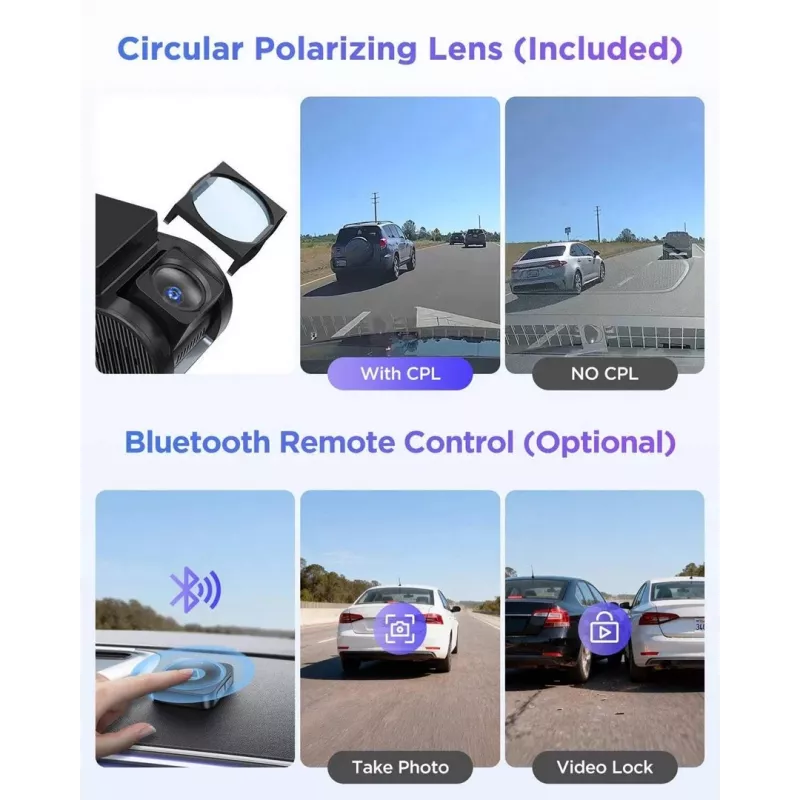VIOFO A119M Pro 2K QHD Dash Camera ar Sony STARVIS 2 IMX675, iebūvētu GPS un Wi-Fi, superkondensatoru, 140° skata leņķi, 1,5 collu displeju