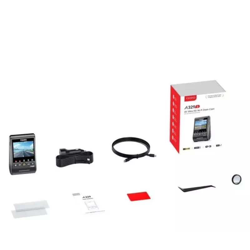 VIOFO A329S 1CH GPS 4K UHD Dash Camera ar Sony STARVIS 2 IMX678, iebūvēts GPS, Wi-Fi, stāvēšanas režīms, 2,4 collu LCD, superkondensators, līdz 512 GB