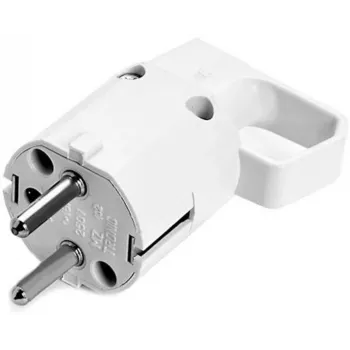 VIPLAST 325-01 Uni-Schuko kontaktdakša ar satvēriena gredzenu, 16A 250V, IP20, balta