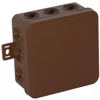 VIPLAST V7 Click virsmas montāžas sadales kārba, 12 ieejas, brūna, IP54, 100x100x41mm, 037-02
