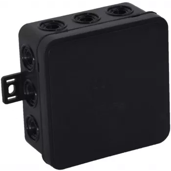 VIPLAST V7 Klik Virsmas Montāžas Sadales Kārba, Tukša, 12 Ieejas, Melna, IP54, 100x100x41 mm