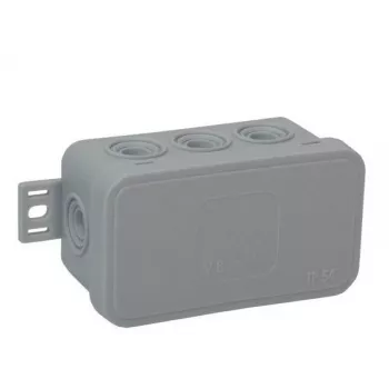 VIPLAST V8 Klik Virsmas Montāžas Tukša Sadales Kārba, 8 Kabeļu Ievadi, Pelēka, IP54, 80x45x41mm, 038-03