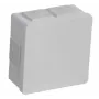 VIPLAST VP-02 Virsmas montāžas tukšā sadales kārba, 6 kabeļu ieejas, uzspiežams vāks, IP55, balta, 86x86x40mm