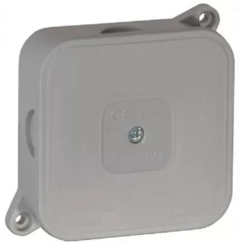 VIPLAST VP-2 Virsmas montāžas sadales kārba, tukša, 4 kabeļu ieejas, IP44, pelēka, 85x85x35mm