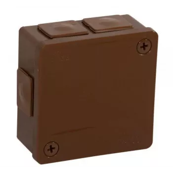 VIPLAST VP-22 Virsmas montāžas tukšā sadales kārba, 6 kabeļu ieejas, brūna, IP55, 86x86x40mm