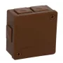 VIPLAST VP-22 Virsmas montāžas tukšā sadales kārba, 6 kabeļu ieejas, brūna, IP55, 86x86x40mm