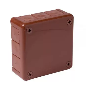 VIPLAST VP-41 Virsmas montāžas tukšā sadales kārba, 12 kabeļu ieejas, brūna, IP55, 98x98x42 mm