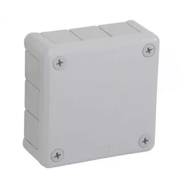 VIPLAST VP-41 Virsmas montāžas tukšā sadales kārba, 12 kabeļu ieejas, pelēka, IP55, 98x98x42mm
