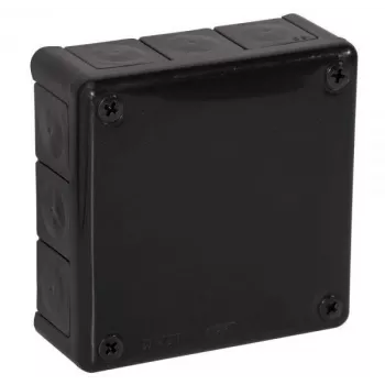 VIPLAST VP-51 Virsmas montāžas tukšā sadales kārba, 12 kabeļu ieejas, IP55, melna, 118x118x46 mm, 051-05