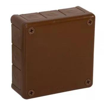 VIPLAST VP-51 Virsmas montāžas sadales kārba, 12 kabeļu ieejas, brūna, IP55, 118x118x46mm
