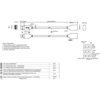 VISION 2 m USB 3.0 pagarinājuma kabelis - niķelēti savienotāji - joslas platums 5 Gbps - vairāk nekā 65% pārklājuma pīts ekrāns - USB A (siev.) uz USB A (tēviņš) - ārējais diametrs 4,2 mm - 28+24 AWG - melns