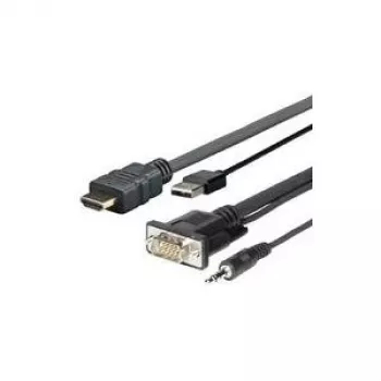 VivoLink PRO HDMI+USB un Micro VGA sienas plates komutators (PROHDMIMVGA3)