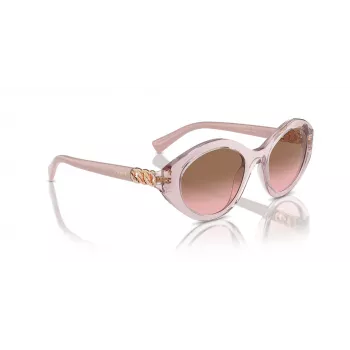 Vogue VO5576SB29421 Sieviešu saulesbrilles - Kaķacs, Caurspīdīgi rozā, Tumši pelēkas lēcas