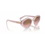 Vogue VO5576SB29421 Sieviešu saulesbrilles - Kaķacs, Caurspīdīgi rozā, Tumši pelēkas lēcas