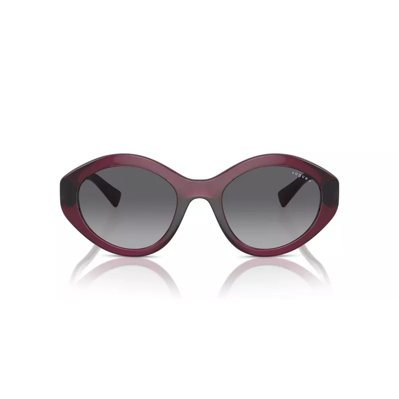 VOGUE VO5576SB2989T Sieviešu kaķacs formas saulesbrilles - Caurspīdīgs rozā rāmis, tumši pelēkas lēcas 52mm