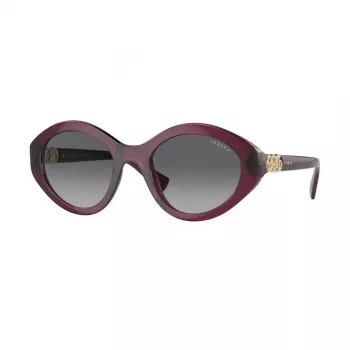 VOGUE VO5576SB2989T Sieviešu kaķacs formas saulesbrilles - Caurspīdīgs rozā rāmis, tumši pelēkas lēcas 52mm