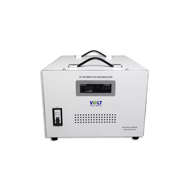 VOLT POLSKA AVR PRO 10000 sprieguma stabilizators – 10000VA/8000W automātiskais sprieguma regulators ar LCD