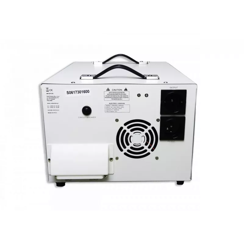 VOLT POLSKA AVR PRO 10000 sprieguma stabilizators – 10000VA/8000W automātiskais sprieguma regulators ar LCD