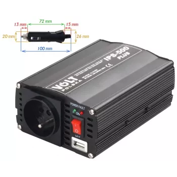 VOLT POLSKA IPS-500 PLUS 24V / 230V 350/500 W tīkla invertors